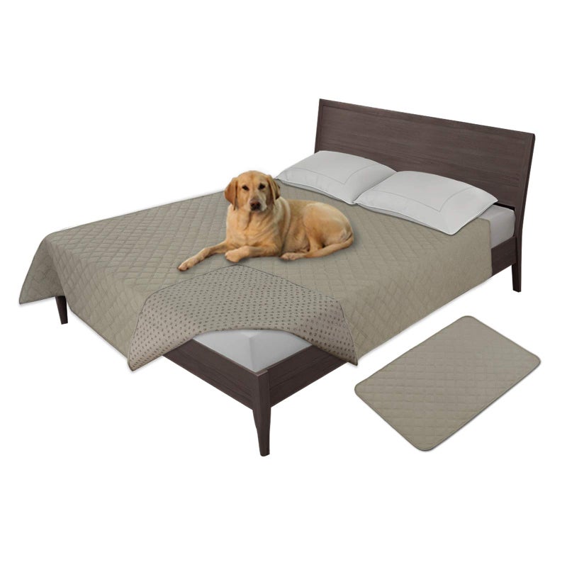 Easy-Going 100% Waterproof Dog Bed Cover, Non-Slip Pet Blanket for Furniture, Washable Couch Cover, Repleasement Sofa Cover (120X82 in,Beige) - Image 1